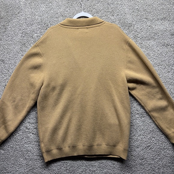 Paul Fredrick Double Breasted Cardigan Knit Men's XXL Tan Merino Wool Grandpa - Picture 13 of 16